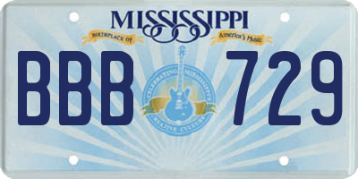 MS license plate BBB729