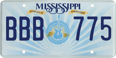 MS license plate BBB775