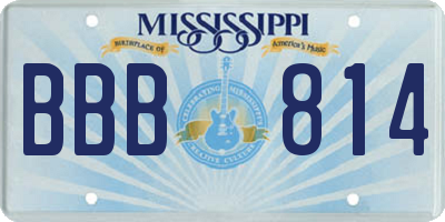 MS license plate BBB814