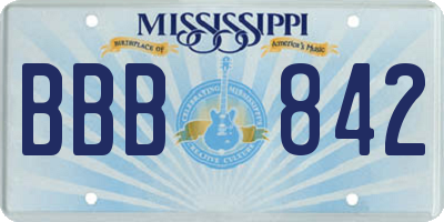 MS license plate BBB842