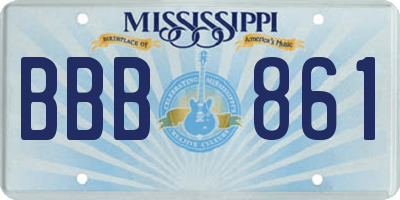 MS license plate BBB861
