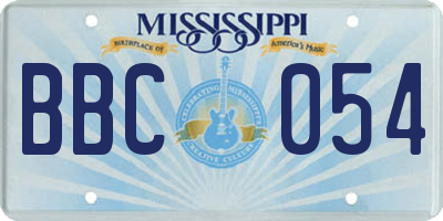 MS license plate BBC054