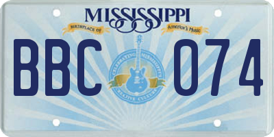 MS license plate BBC074