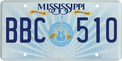 MS license plate BBC510