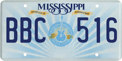 MS license plate BBC516
