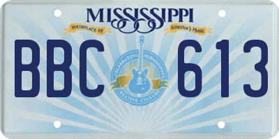 MS license plate BBC613
