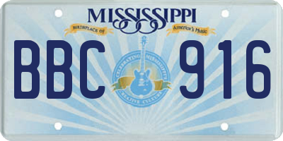 MS license plate BBC916