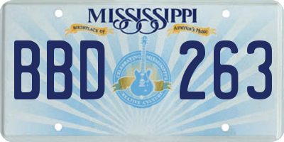 MS license plate BBD263