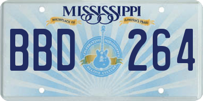 MS license plate BBD264