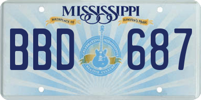 MS license plate BBD687