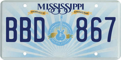 MS license plate BBD867