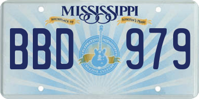 MS license plate BBD979