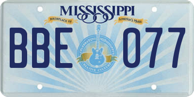 MS license plate BBE077