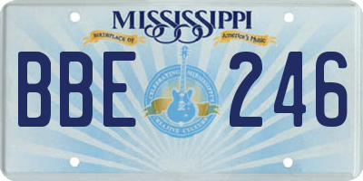 MS license plate BBE246