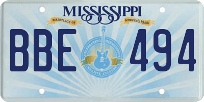 MS license plate BBE494