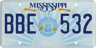 MS license plate BBE532
