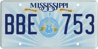 MS license plate BBE753