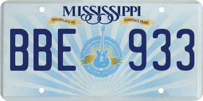MS license plate BBE933