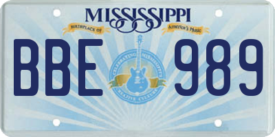 MS license plate BBE989