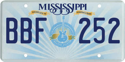 MS license plate BBF252