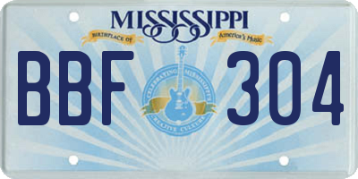 MS license plate BBF304