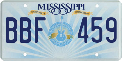 MS license plate BBF459