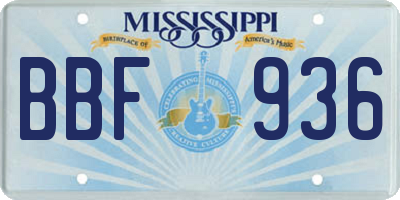 MS license plate BBF936
