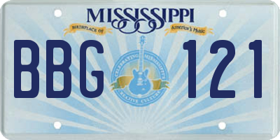 MS license plate BBG121