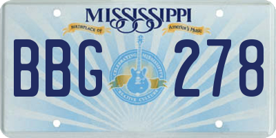 MS license plate BBG278