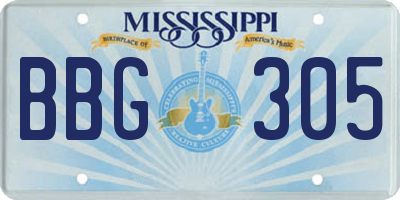MS license plate BBG305