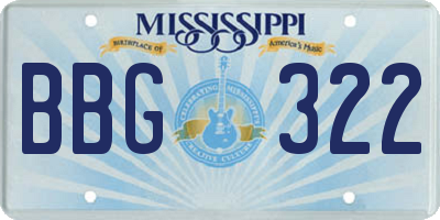 MS license plate BBG322