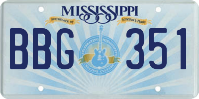 MS license plate BBG351