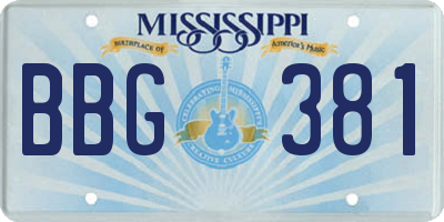 MS license plate BBG381