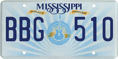 MS license plate BBG510