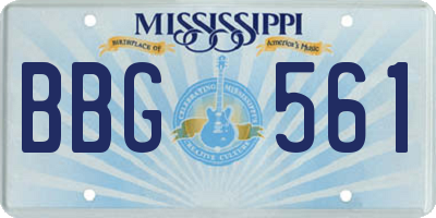MS license plate BBG561