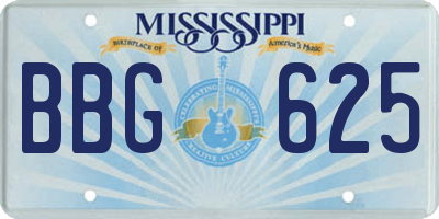 MS license plate BBG625