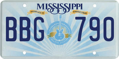 MS license plate BBG790