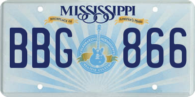 MS license plate BBG866