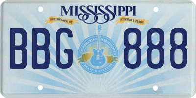 MS license plate BBG888