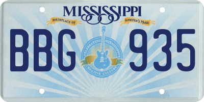 MS license plate BBG935