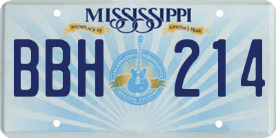 MS license plate BBH214