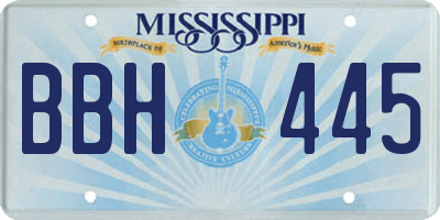 MS license plate BBH445