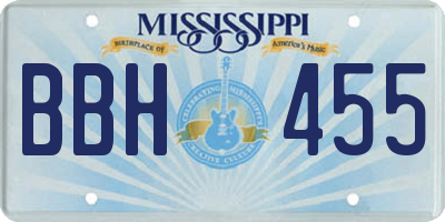 MS license plate BBH455