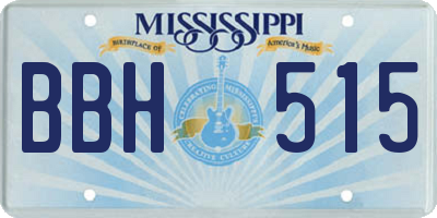 MS license plate BBH515