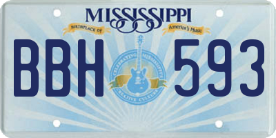 MS license plate BBH593