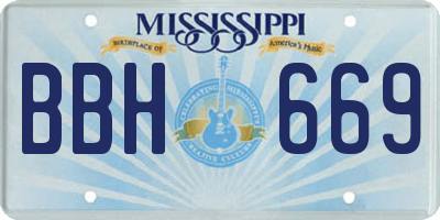 MS license plate BBH669