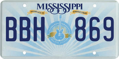 MS license plate BBH869