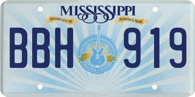 MS license plate BBH919