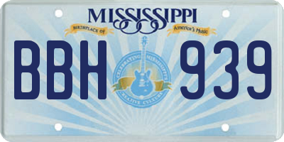 MS license plate BBH939