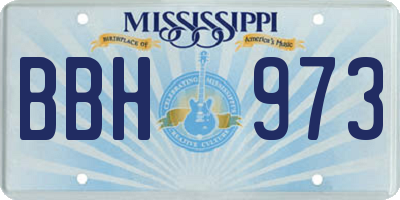 MS license plate BBH973
